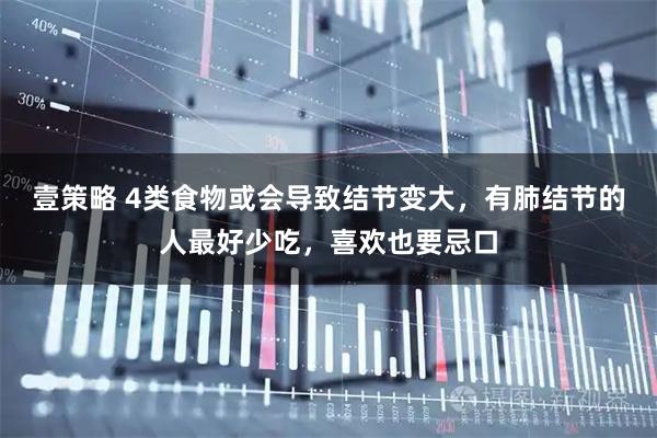 壹策略 4类食物或会导致结节变大，有肺结节的人最好少吃，喜欢也要忌口